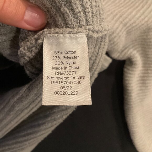 Sonoma Light Gray Ribbed 1/4 Zip Soft Sweater Womens Size Large - Picture 12 of 13